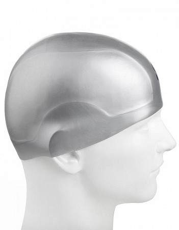 Шапочка для бассейна (плавания) взрослая Mad Wave R-Cap silver