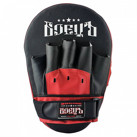 Лапы боксерские прямые БОЕЦЪ 211 black/red