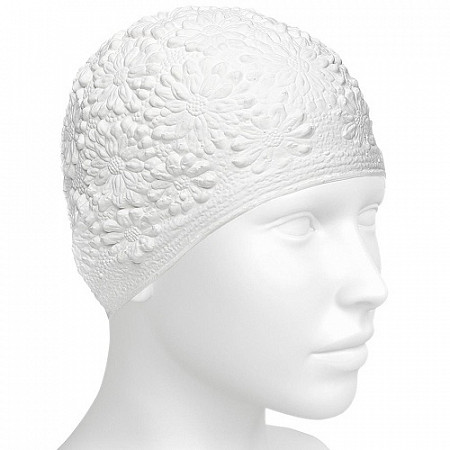 Шапочка для бассейна (плавания) женская Mad Wave Hawaii Chrysant white