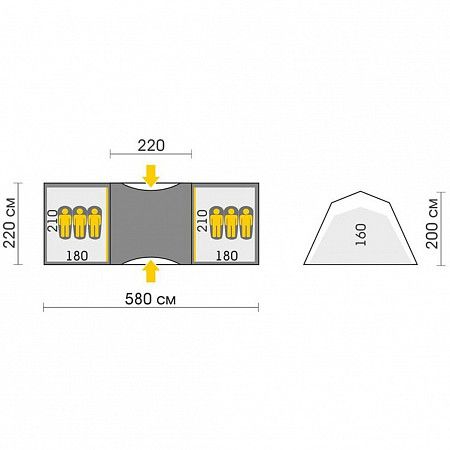 Палатка туристическая Talberg Base 6 Sahara (TLT-026S)