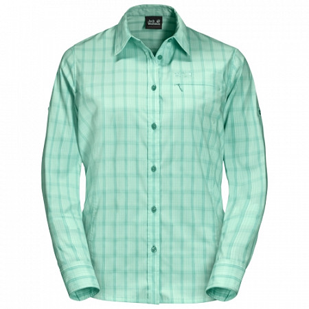 Рубашка женская Jack Wolfskin Centaura Flex Shirt W pacific green checks