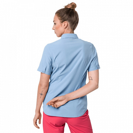 На картинке изображен Рубашка женская Jack Wolfskin Sonora Shirt W ice blue Рубашка женская Jack Wolfskin Sonora Shirt W ice blue