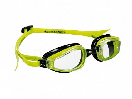 На картинке изображен Очки для плавания Aqua Sphere K180 Yellow/Black 173240 Очки для плавания Aqua Sphere K180 Yellow/Black 173240