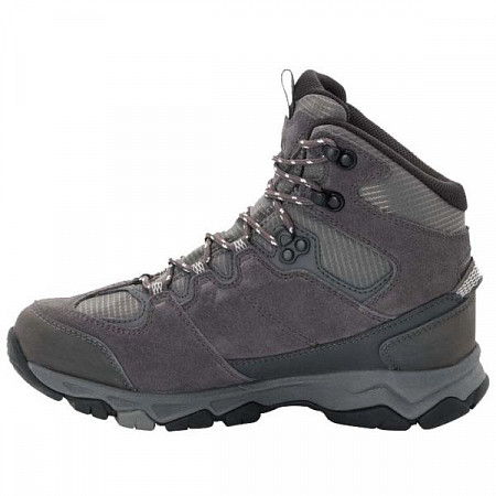 На картинке изображен Ботинки для хайкинга женские Jack Wolfskin MTN Attack 6 Texapore MID W grey haze Ботинки для хайкинга женские Jack Wolfskin MTN Attack 6 Texapore MID W grey haze