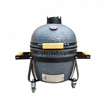На картинке изображен Угольный керамический гриль Sundays Kamado AU-14A Antracit Угольный керамический гриль Sundays Kamado AU-14A Antracit