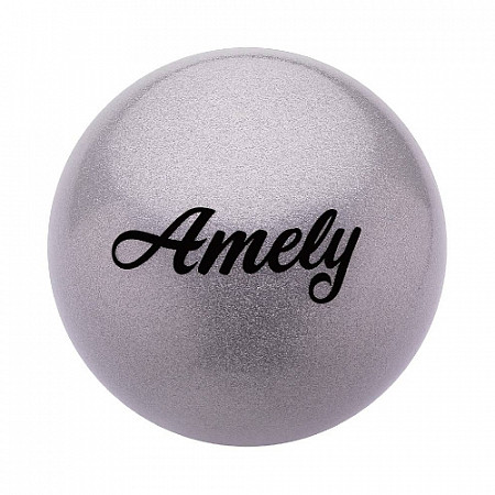 Мяч для художественной гимнастики Amely с блестками AGB-102 19 см grey