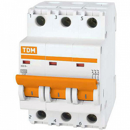 Автоматический выключатель Tdm ВА47-63 3Р 16А 4,5кА