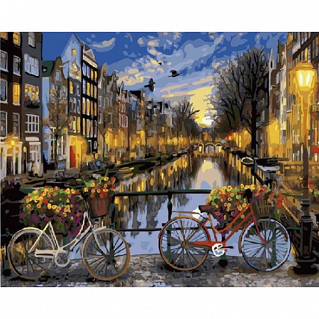 Набор красок для творчества с трафаретом для нанесения и кисточками Picasso Ночной Амстердам PC4050446