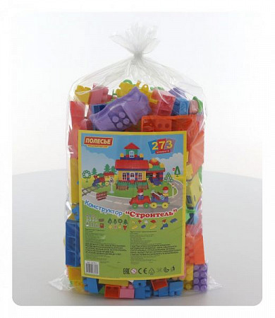 Конструктор Полесье Строитель 273 элемента в пакете 36131