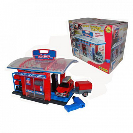 На картинке изображен Набор Полесье Тюнинг - центр Pit - Stop 41951 Набор Полесье Тюнинг - центр Pit - Stop 41951