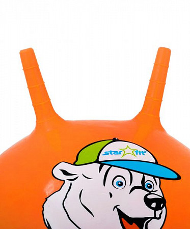 Мяч-попрыгун, для фитнеса (фитбол) Starfit Медвеженок с рожками GB-403 65 см orange