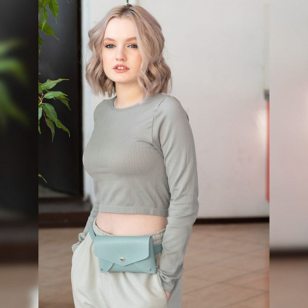 Поясная сумка женская Ors Oro OMS-0150 grey-blue