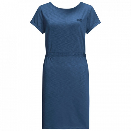 На картинке изображен Платье трикотажное женское Jack Wolfskin Travel Dress ocean wave Платье трикотажное женское Jack Wolfskin Travel Dress ocean wave