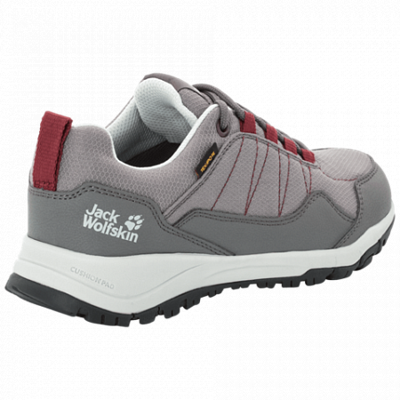 Полуботинки женские Jack Wolfskin Maze Texapore Low W tarmac grey / burgundy