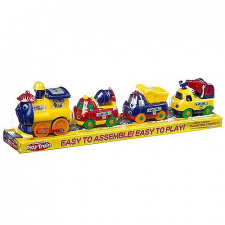 На картинке изображен Набор игровой Shenzhen Toys паровоз, бетономешалка, самосвал, кран 18008Е Набор игровой Shenzhen Toys паровоз, бетономешалка, самосвал, кран 18008Е