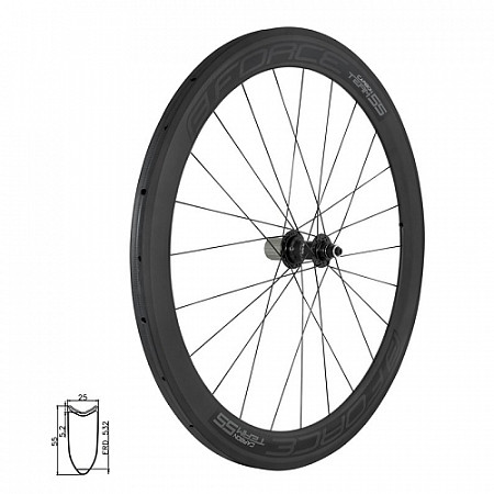 Колесо заднее Force Team Carbon 55 70435