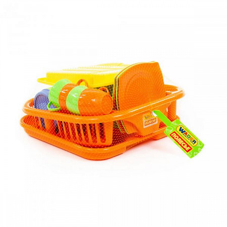 На картинке изображен Набор детской посуды Полесье с сушилкой 40718 Набор детской посуды Полесье с сушилкой 40718