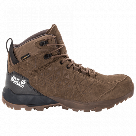 На картинке изображен Ботинки мужские Jack Wolfskin Cascade Hike Lt Texapore Mid M dark wood / phantom Ботинки мужские Jack Wolfskin Cascade Hike Lt Texapore Mid M dark wood / phantom