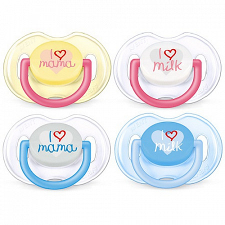 Пустышка силиконовая Philips Avent I love milk 2 шт SCF172/50