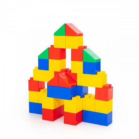 На картинке изображен Конструктор строительный Полесье XXL 36 шт 68026 Конструктор строительный Полесье XXL 36 шт 68026