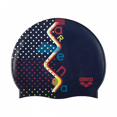 Шапочка для плавания Arena Print Jr 94171 710 navy/masquerade