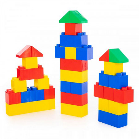 На картинке изображен Конструктор строительный Полесье XXL 36 шт 68026 Конструктор строительный Полесье XXL 36 шт 68026