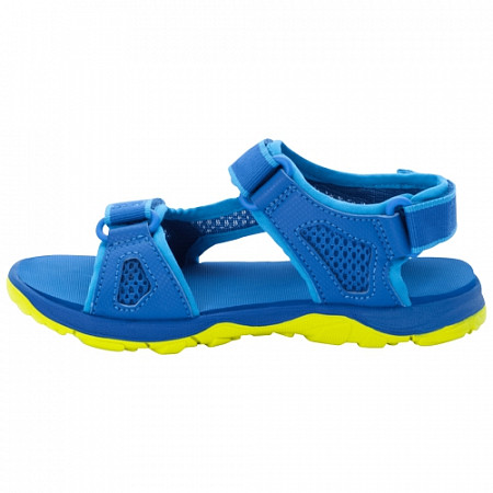 На картинке изображен Сандалии детские Jack Wolfskin Taraco Beach Sandal K blue / lime Сандалии детские Jack Wolfskin Taraco Beach Sandal K blue / lime