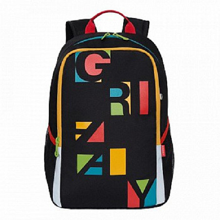 На картинке изображен Рюкзак школьный GRIZZLY RB-051-3 /1 black/red Рюкзак школьный GRIZZLY RB-051-3 /1 black/red