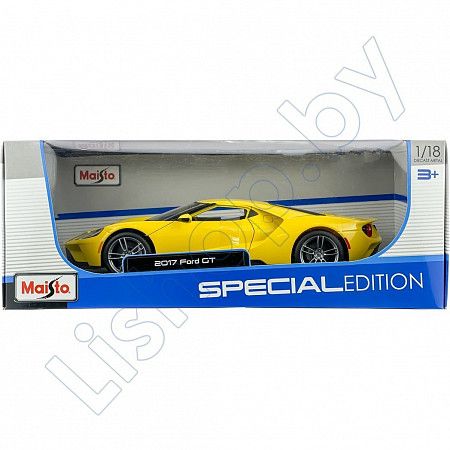 Масштабная модель автомобиля Maisto 1:18 Ford GT 2017 (31384) yellow