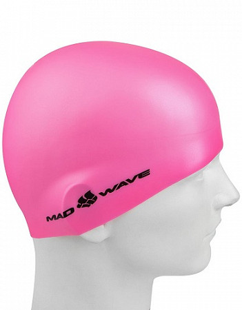 На картинке изображен Шапочка для бассейна (плавания) взрослая Mad Wave Light pink Шапочка для бассейна (плавания) взрослая Mad Wave Light pink
