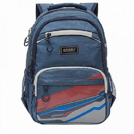 Рюкзак школьный GRIZZLY RB-054-2 /4 dark blue/grey