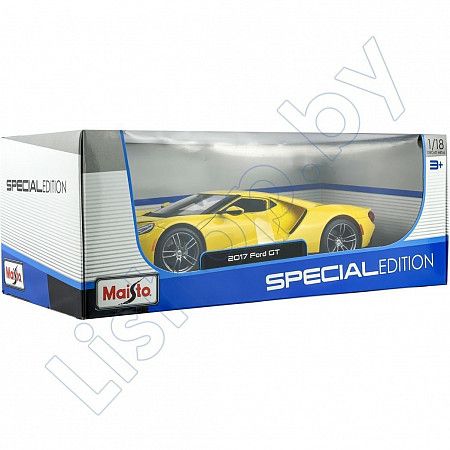Масштабная модель автомобиля Maisto 1:18 Ford GT 2017 (31384) yellow
