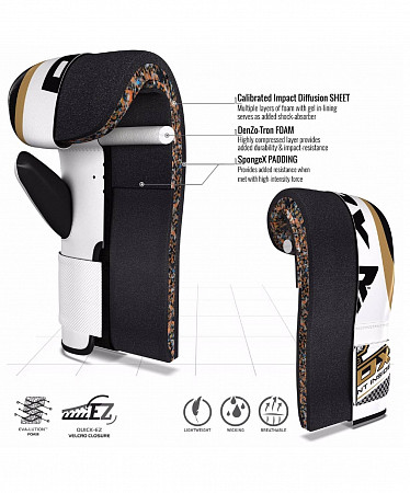 Перчатки снарядные RDX BMR-1GL GEL gold/white