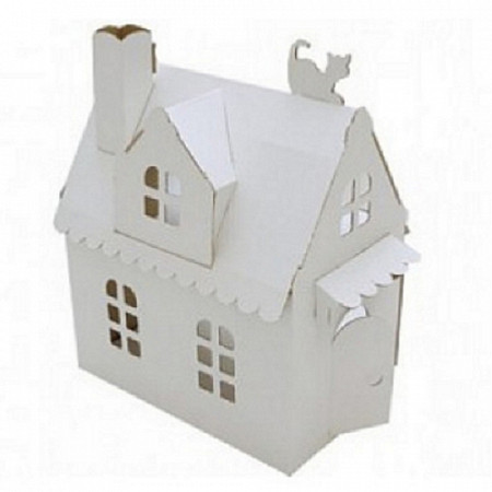 Кукольный домик из картона Картонный папа Домик Алисы white