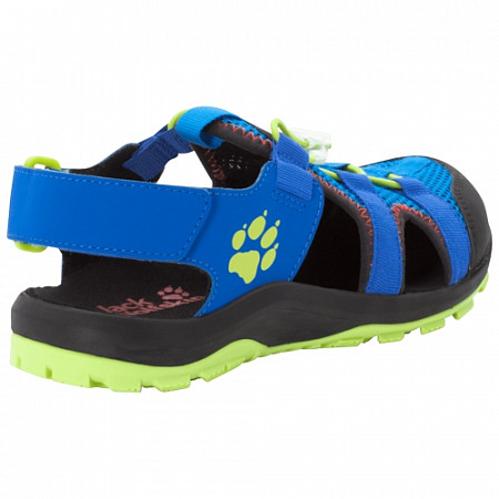 На картинке изображен Сандалии детские Jack Wolfskin Outdoor Action Sandal K blue / lime Сандалии детские Jack Wolfskin Outdoor Action Sandal K blue / lime