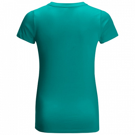 На картинке изображен Футболка детская Jack Wolfskin Ocean T Kids green ocean Футболка детская Jack Wolfskin Ocean T Kids green ocean