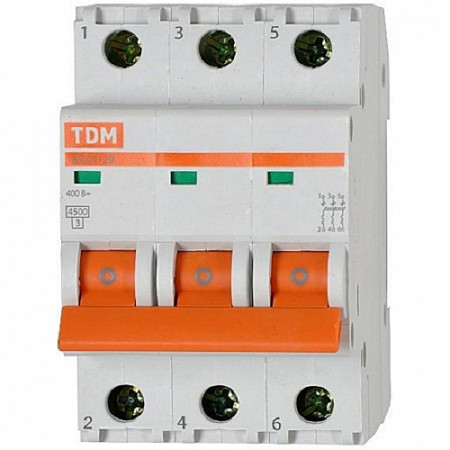 Автоматический выключатель Tdm ВА47-29 3Р 25А 4,5кА B