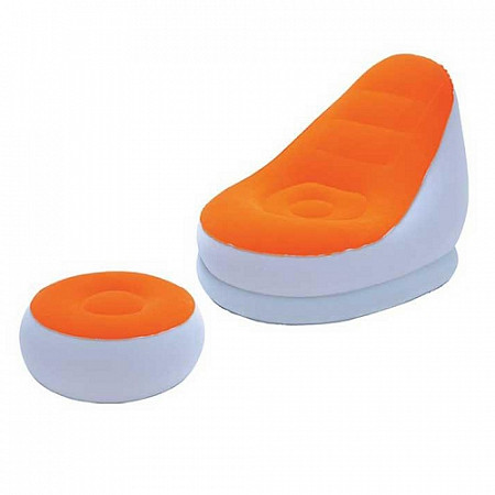 Надувное кресло с пуфиком BestWay Comfort Cruiser Inflate-A-Chair 75053 orange
