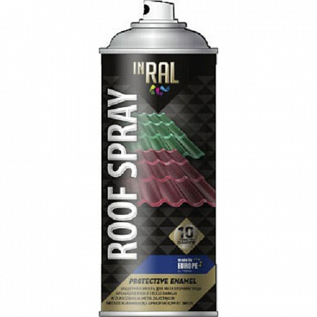 Краска-эмаль аэрозольная для металлических конструкций Inral Roof Spray 0,4 л 5005 26-7-7-005