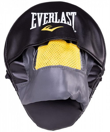 На картинке изображен Лапы боксерские Everlast Vinyl Mantis 4416U black/yellow Лапы боксерские Everlast Vinyl Mantis 4416U black/yellow