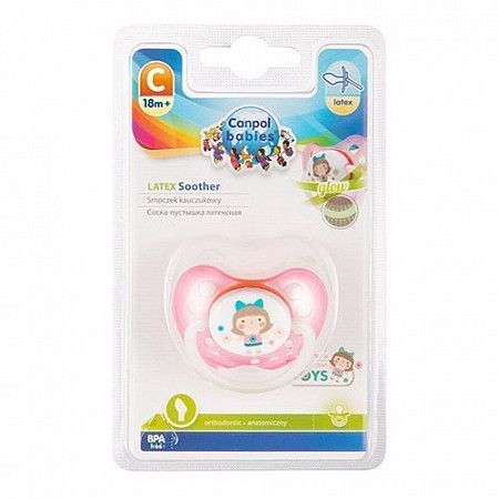 Пустышка Canpol babies Toys Латексная Ортодонтическая 18+ мес. (23/261) pink