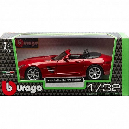 На картинке изображен Коллекционная машина Bburago 1:32 Mercedes-Benz SLS AMG Cabrio (18-43035) Red Коллекционная машина Bburago 1:32 Mercedes-Benz SLS AMG Cabrio (18-43035) Red