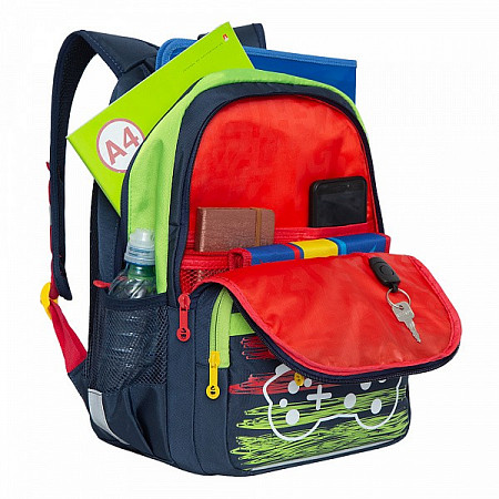 На картинке изображен Рюкзак школьный GRIZZLY RB-154-1 /2 blue Рюкзак школьный GRIZZLY RB-154-1 /2 blue