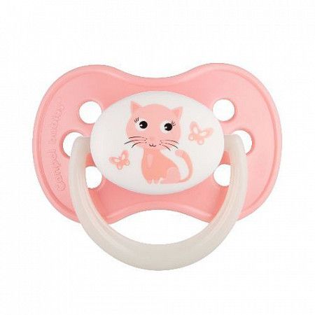 Пустышка Canpol babies Cute Animals Латексная Круглая 0-6 мес. (22/593) pink