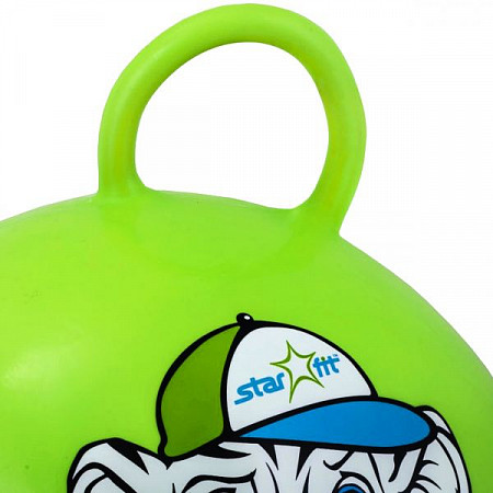 Мяч-попрыгун, для фитнеса (фитбол) Starfit Тигренок с ручкой GB-402 55 см green