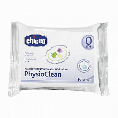 На картинке изображен Салфетки назальные влажные Chicco Physioclean Wet Wipes 0+ мес 16 шт 00004984000000 Салфетки назальные влажные Chicco Physioclean Wet Wipes 0+ мес 16 шт 00004984000000