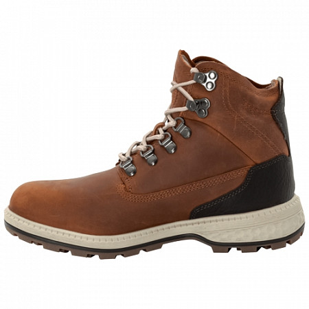 На картинке изображен Ботинки женские Jack Wolfskin Jack Mid W cognac / mocca Ботинки женские Jack Wolfskin Jack Mid W cognac / mocca