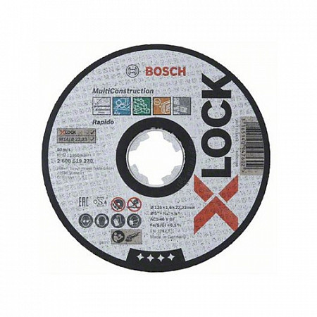 Круг отрезной Bosch 125х1.6x22.2 мм универсальный Multi X-LOCK 2608619270