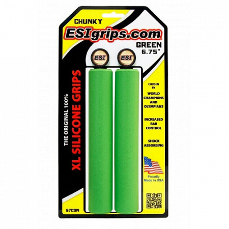 На картинке изображен Грипсы ESI Chunky XL 6,75" 67CGN Green Грипсы ESI Chunky XL 6,75" 67CGN Green