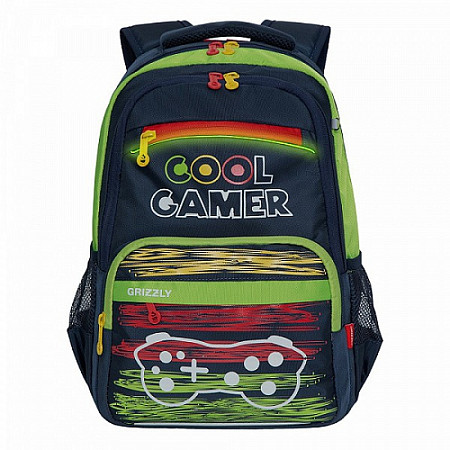 На картинке изображен Рюкзак школьный GRIZZLY RB-154-1 /2 blue Рюкзак школьный GRIZZLY RB-154-1 /2 blue